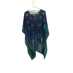 India Boutique Cover up V-Neck Tunic with Rhinestones